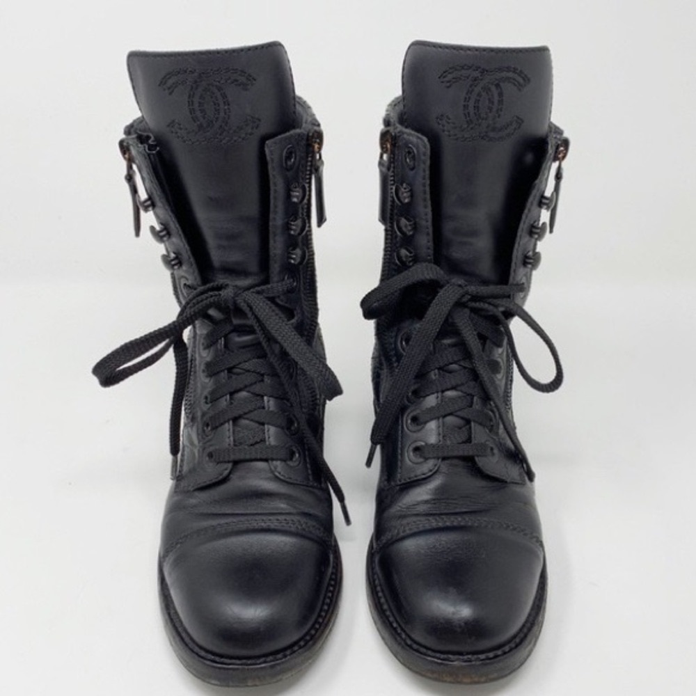 CHANEL Combat boots - 100% AUTHENTIC- size 37 1/2